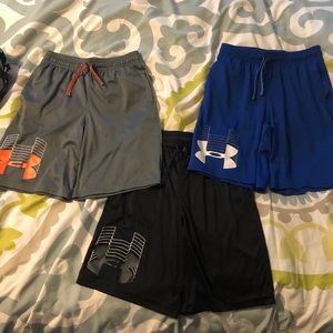 Lot of 3 Youth Large UA shorts